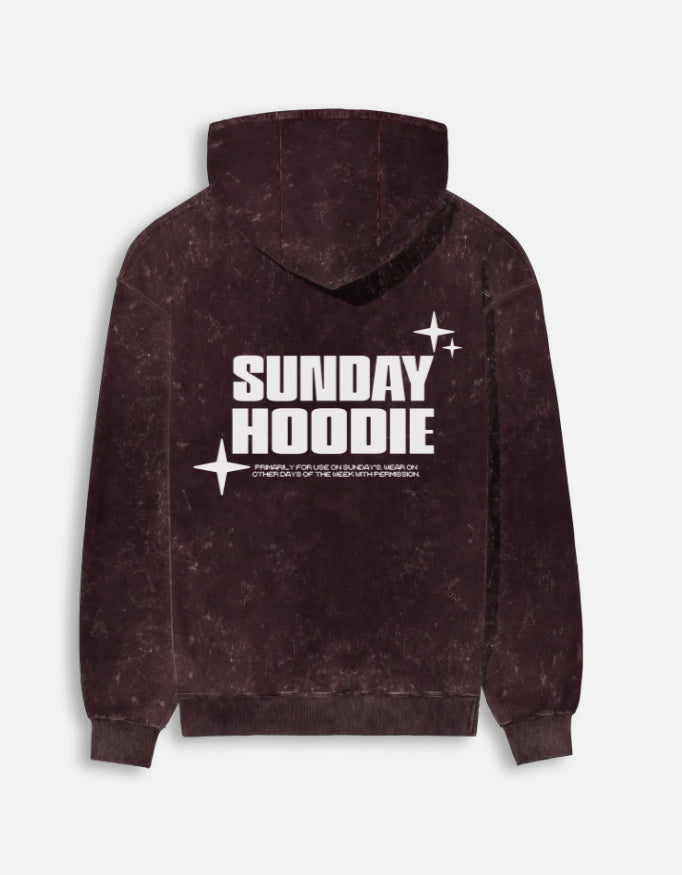 Sunday Hoodie Maroon Back – Sunday Hoodie Bold Back Print