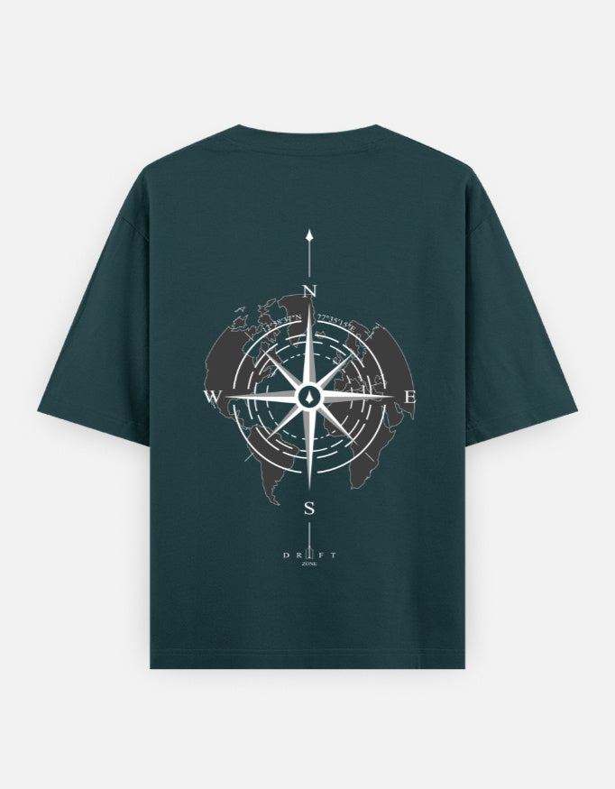 Color_PetrolBlue Dark Manipulator Tee Back – Eye & Compass Front Print