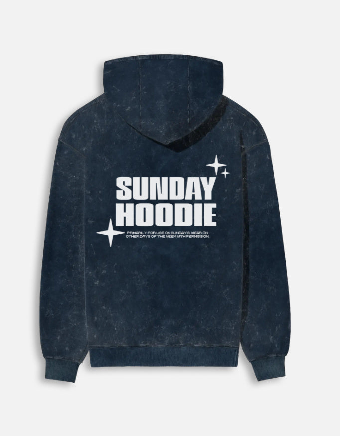 Sunday Hoodie Navy Blue Back – Sunday Hoodie Bold Back Print