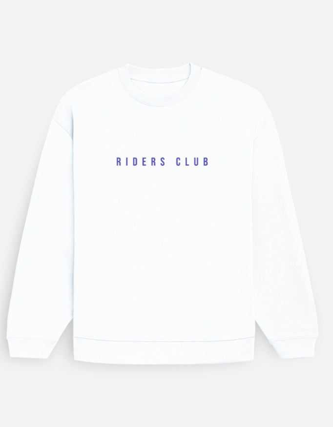 Street Owner Sweatshirt White Front – Oversized Minimal Front RIDERS CLUB Graphic