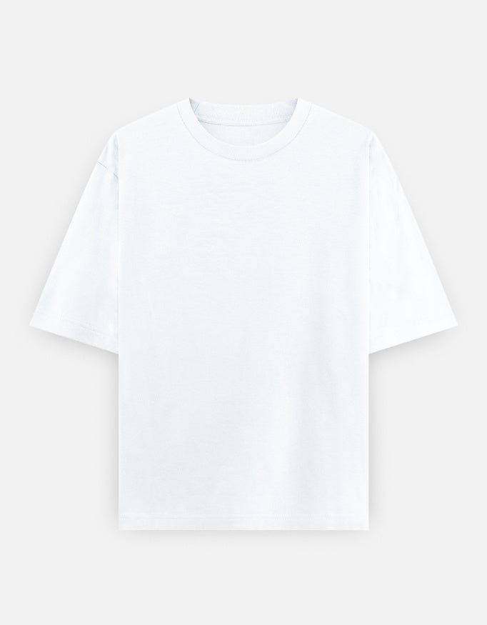 Winter Blossom Tee White Front – Clean Oversized Fit