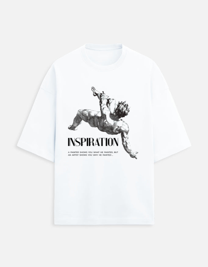 Inked Muse Tee White Front – Inspiration Print Minimal Style