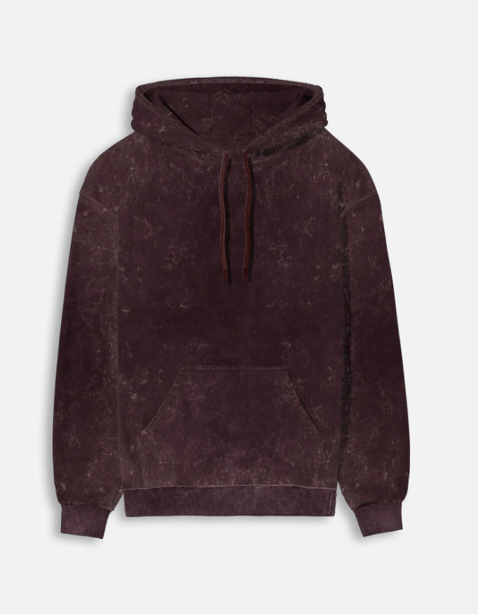 Sunday Hoodie Maroon Front – Oversized Minimal Front
