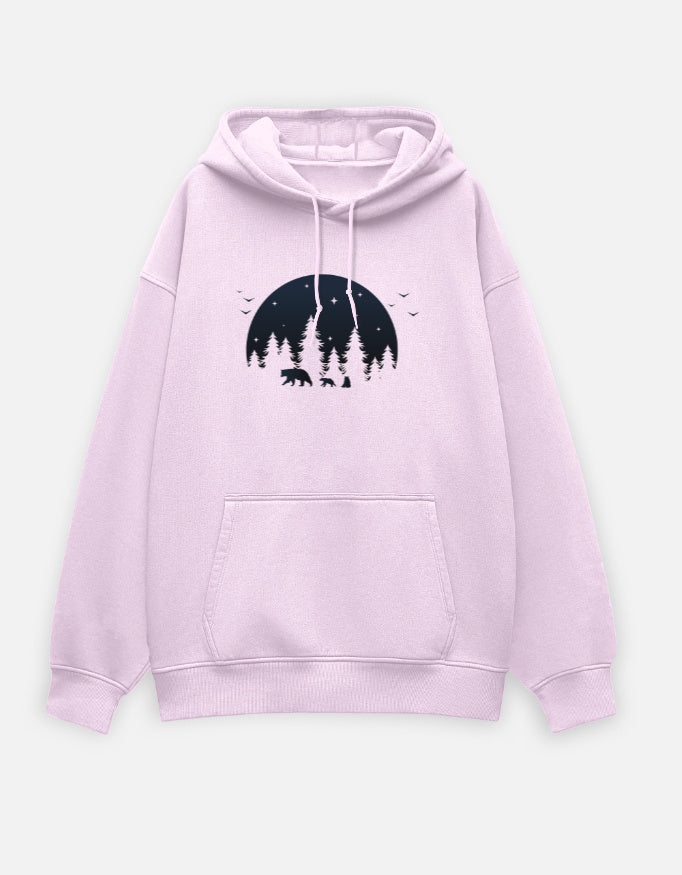Heavy Chill Hoodie Baby Pink Front – Oversized Bold Front Graphic
