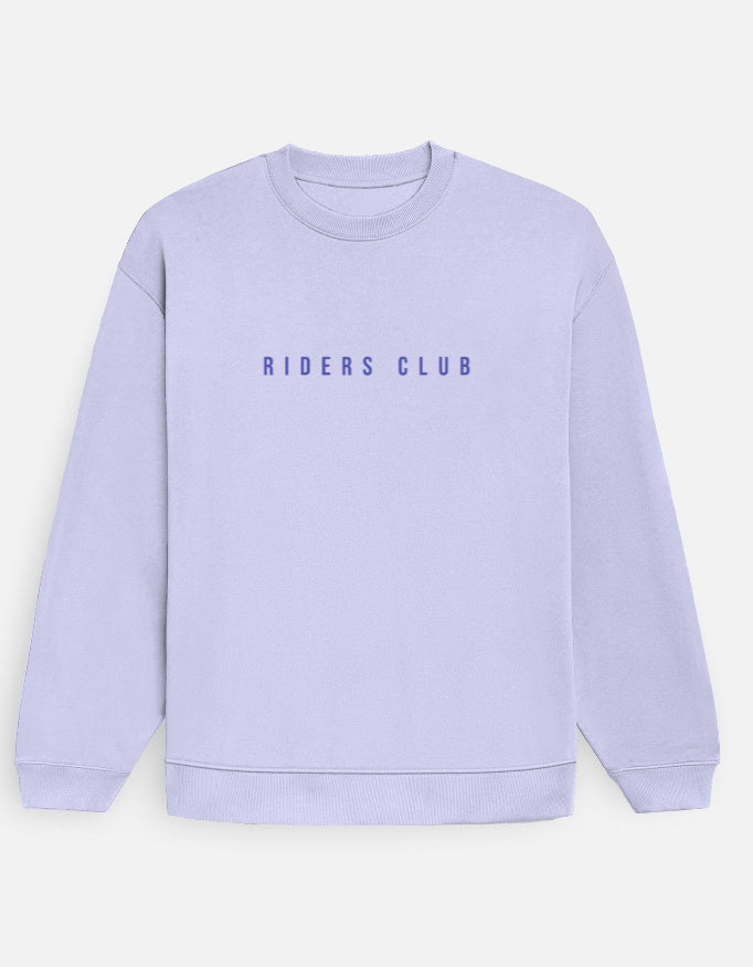 Street Owner Sweatshirt Lavender Front – Oversized Minimal Front RIDERS CLUB Graphic