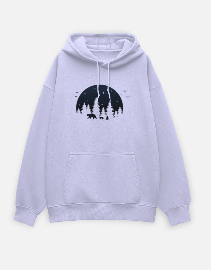 Heavy Chill Hoodie Lavender Front – Oversized Bold Front Graphic